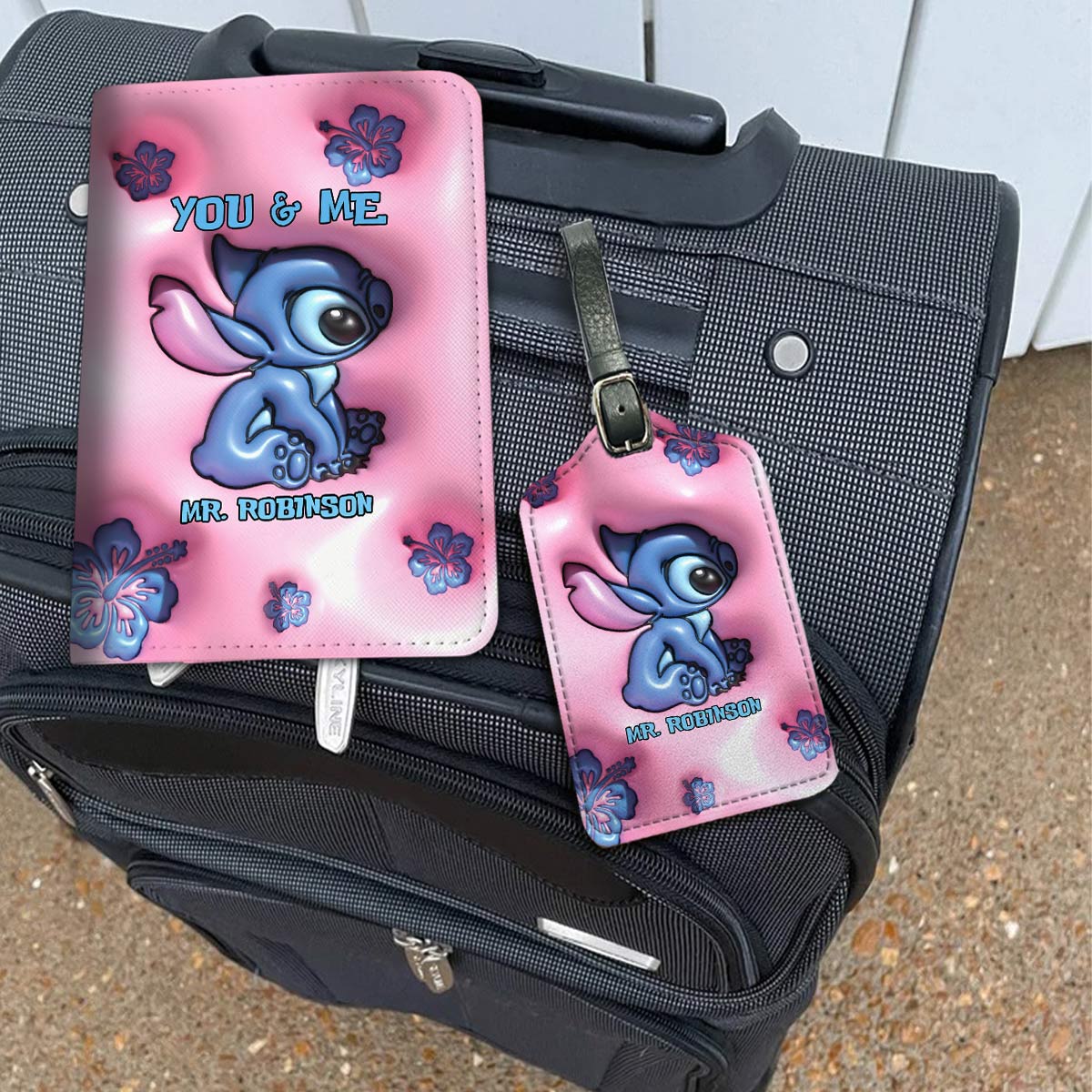 Personalized Leather Luggage Tag & Passport Holder Gift for Mrs