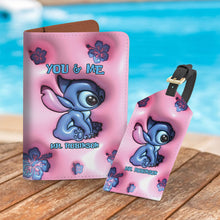 Load image into Gallery viewer, Personalized Leather Luggage Tag &amp; Passport Holder Gift for Mrs
