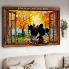 Load image into Gallery viewer, Personalized Mickey Mouse Canvas Art Custom Names Gift for Couples
