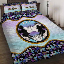 Load image into Gallery viewer, Personalized Mouse Quilt Set Custom Names Gift for Couples
