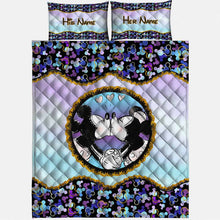 Load image into Gallery viewer, Personalized Mouse Quilt Set Custom Names Gift for Couples
