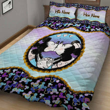 Load image into Gallery viewer, Personalized Mouse Quilt Set Custom Names Gift for Couples
