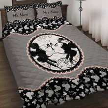 Load image into Gallery viewer, Personalized Mouse Ears Quilt Set Custom Couple Gift
