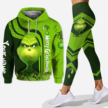 Load image into Gallery viewer, Personalized Grinch Hoodie and Leggings Custom Name Christmas Gift
