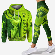 Load image into Gallery viewer, Personalized Grinch Hoodie and Leggings Set for Birthdays &amp; Christmas
