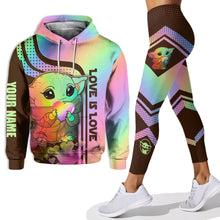 Load image into Gallery viewer, Personalized LGBT Support Hoodie and Leggings Custom Name Gift
