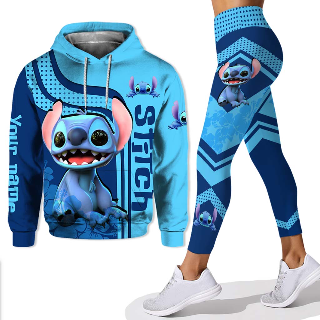 Personalized Stitch Hoodie and Leggings Set Custom Name Gift