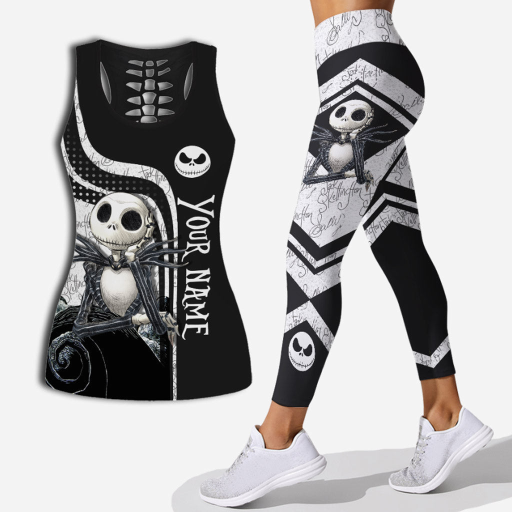 Personalized Hollow Tank Top & Leggings for Halloween | Custom Name Gift