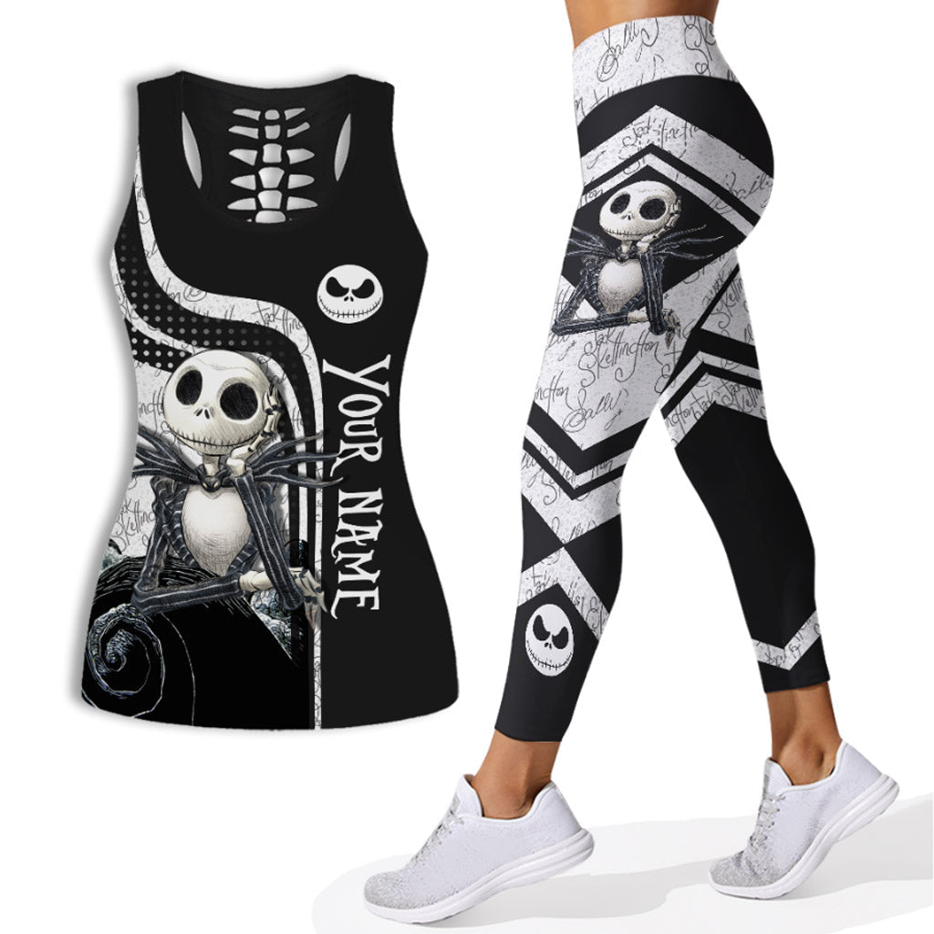 Personalized Hollow Tank Top & Leggings for Halloween | Custom Name Gift