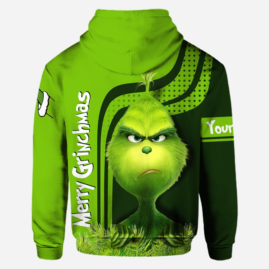 Personalized Grinch Hoodie Custom Name Holiday T-Shirt Gift