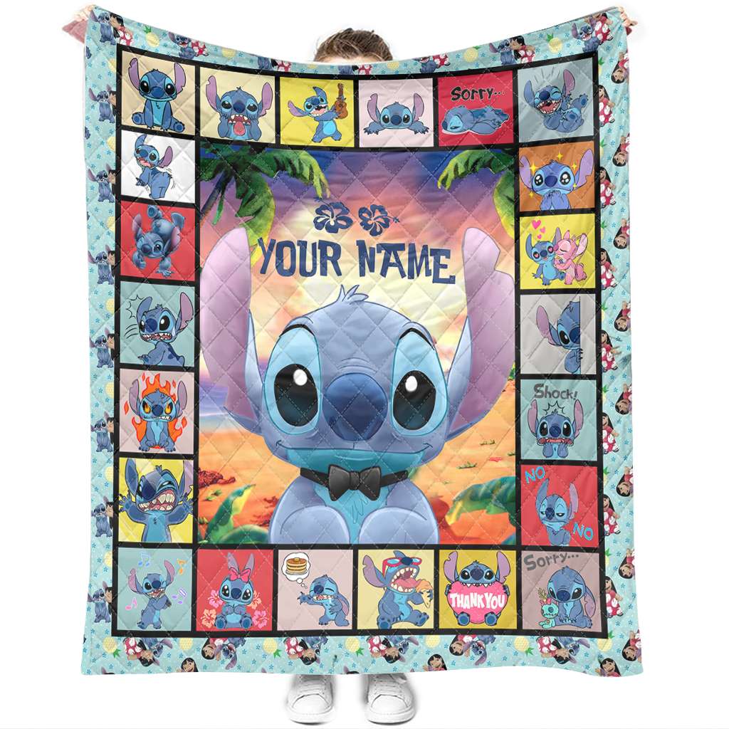 Personalized Ohana Quilt Custom Name Family Gift Cozy Soft