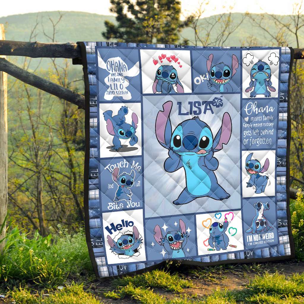 Personalized Ohana Quilt Custom Name Cozy Blanket Gift