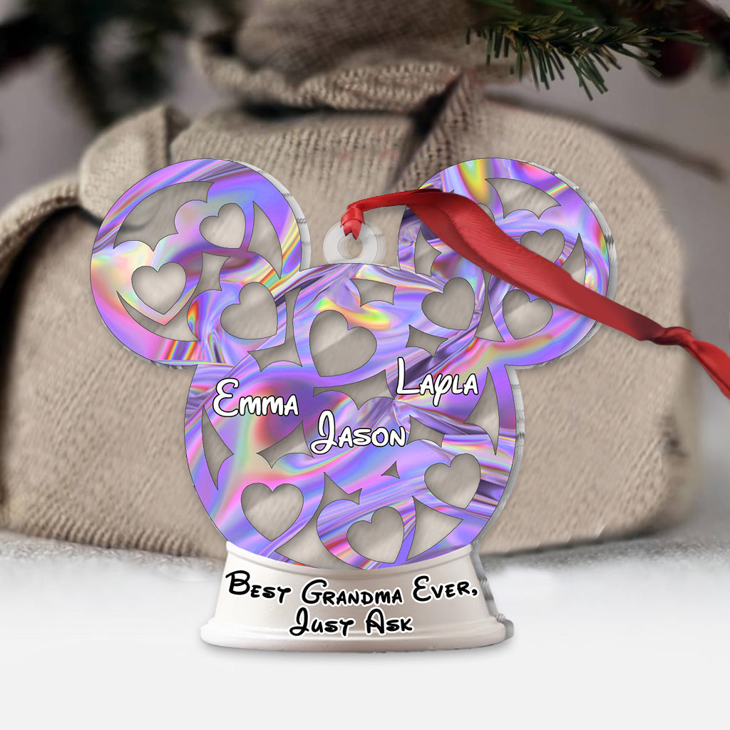 Personalized Christmas Grandma Transparent Ornament Custom Name Gift