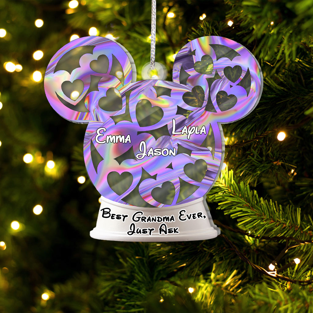 Personalized Christmas Grandma Transparent Ornament Custom Name Gift