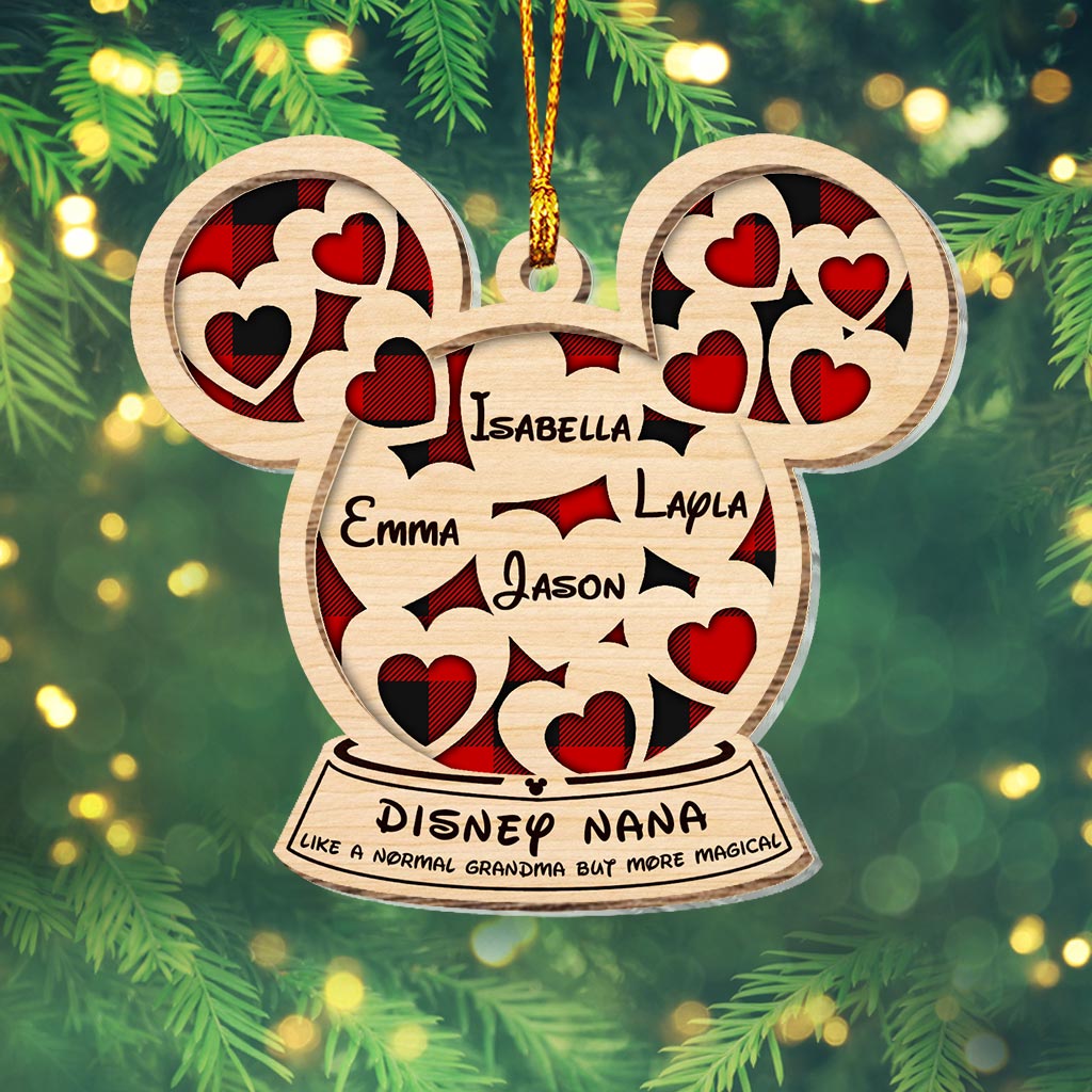 Personalized Mickey Mouse Layered Ornament Gift for Grandma