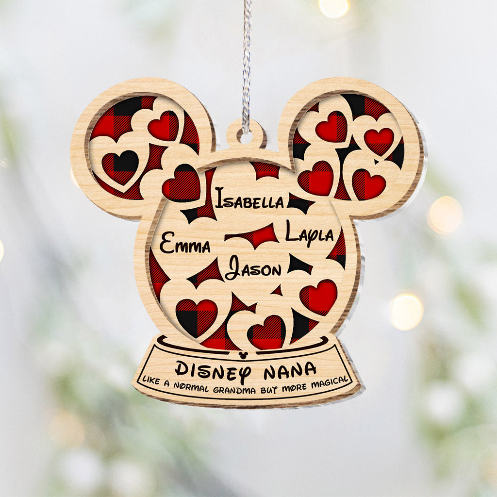Personalized Mickey Mouse Layered Ornament Gift for Grandma