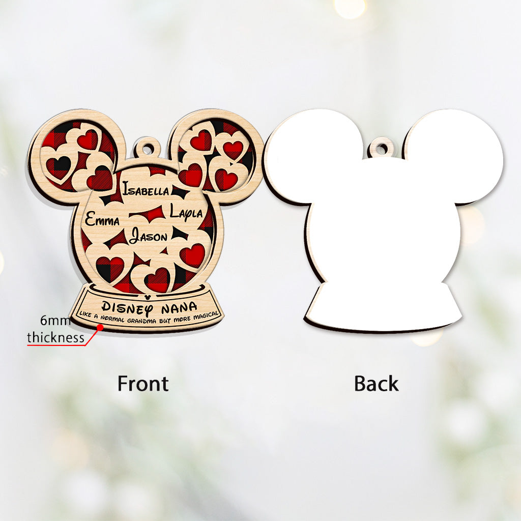 Personalized Mickey Mouse Layered Ornament Gift for Grandma