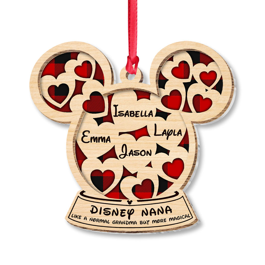 Personalized Mickey Mouse Layered Ornament Gift for Grandma
