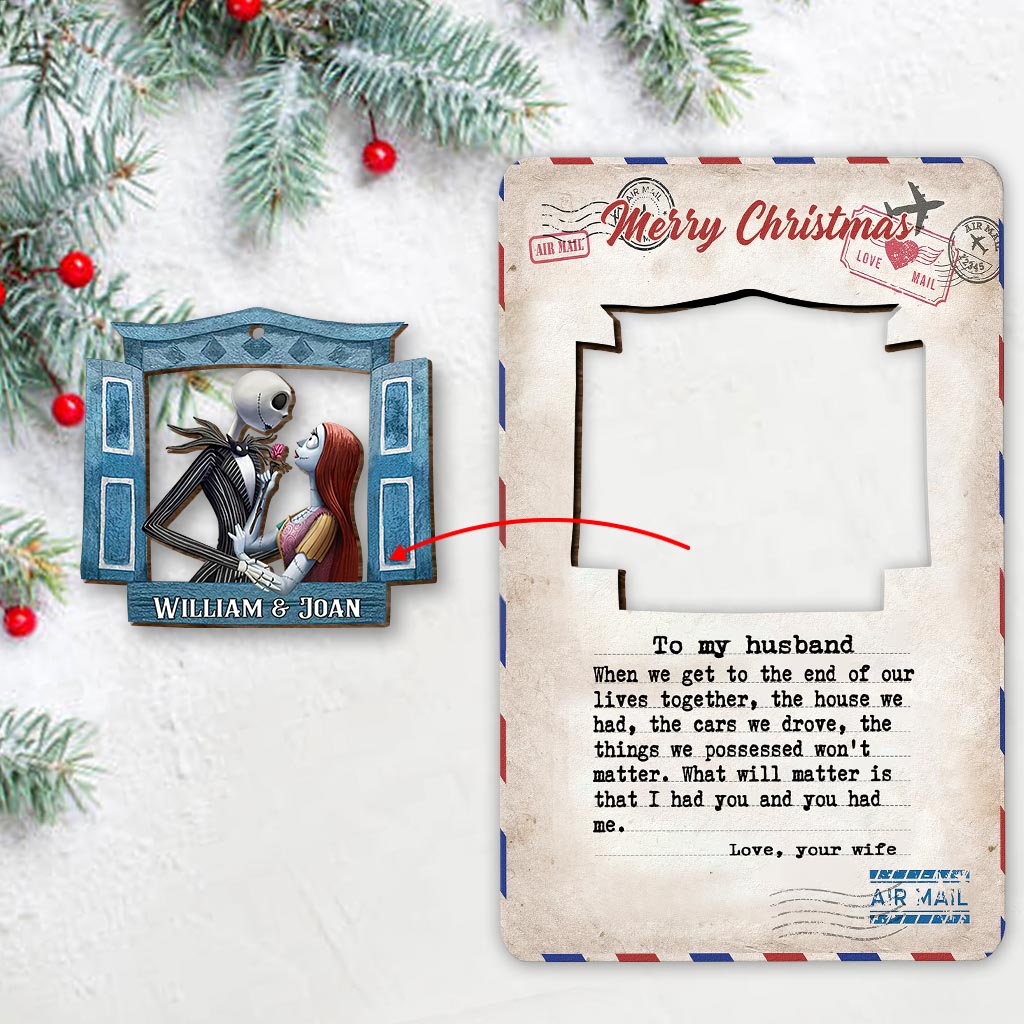 Personalized Christmas Nightmare Wooden Pop Out Ornament for Husband