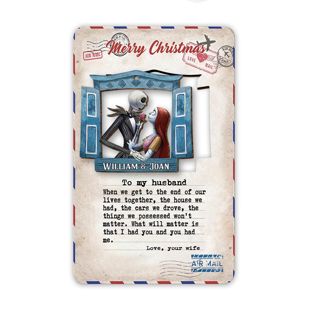 Personalized Christmas Nightmare Wooden Pop Out Ornament for Husband