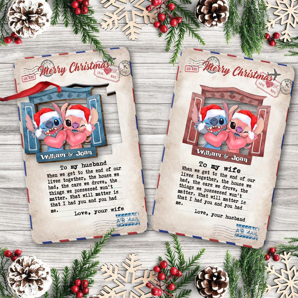 Personalized Wooden Christmas Pop Out Ornament for Couples