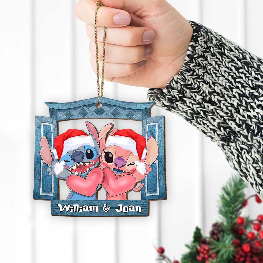 Personalized Wooden Christmas Pop Out Ornament for Couples
