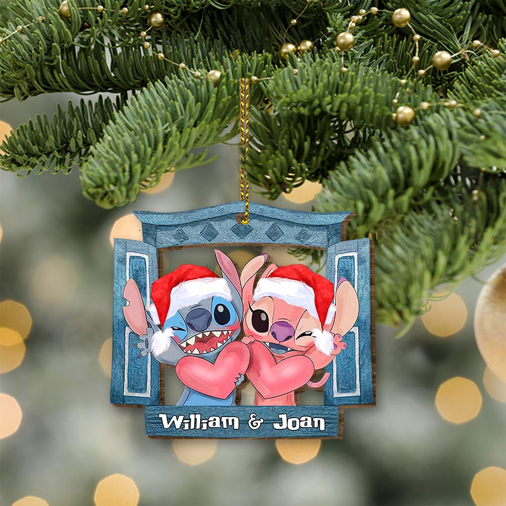 Personalized Wooden Christmas Pop Out Ornament for Couples