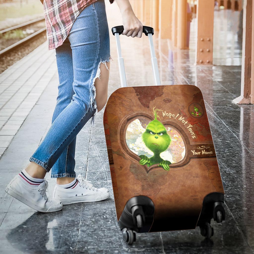Personalized Grinch Luggage Cover Custom Name Travel Gift