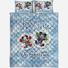 Load image into Gallery viewer, Personalized Christmas Mouse Quilt Set Custom Names Gift for Couples

