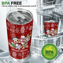 Load image into Gallery viewer, Personalized Christmas Tumbler with Snowflakes &amp; Names for Couples
