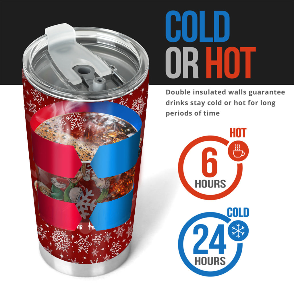 Personalized Christmas Tumbler with Snowflakes & Names for Couples
