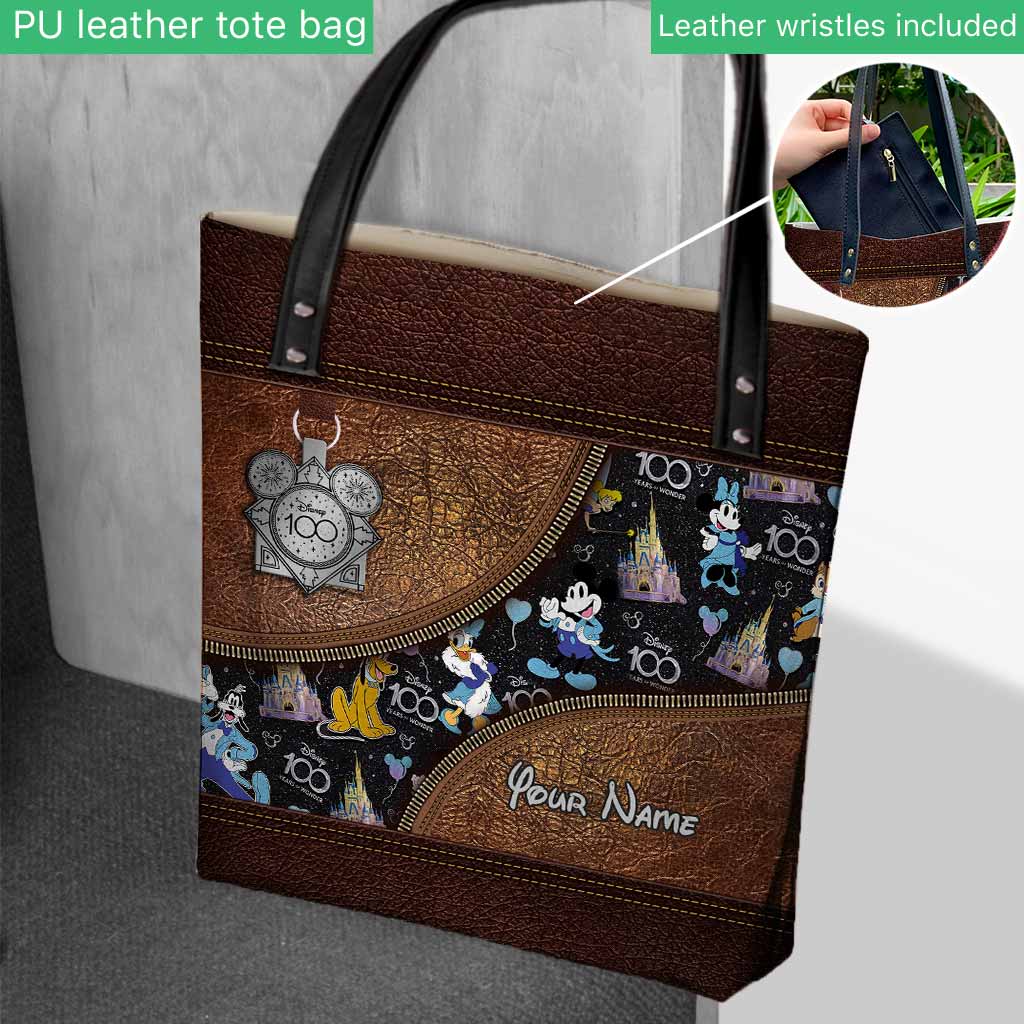 Personalized Disney 100 Years Tote Bag Custom Name Gift