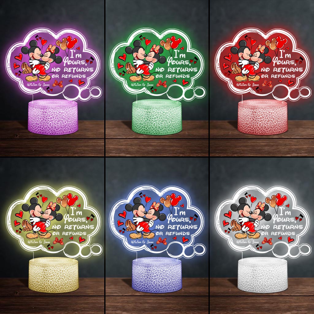 Personalized Mouse Shaped Plaque Light Base Unique Couple Gift