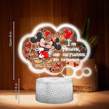 Load image into Gallery viewer, Personalized Mouse Shaped Plaque Light Base Unique Couple Gift
