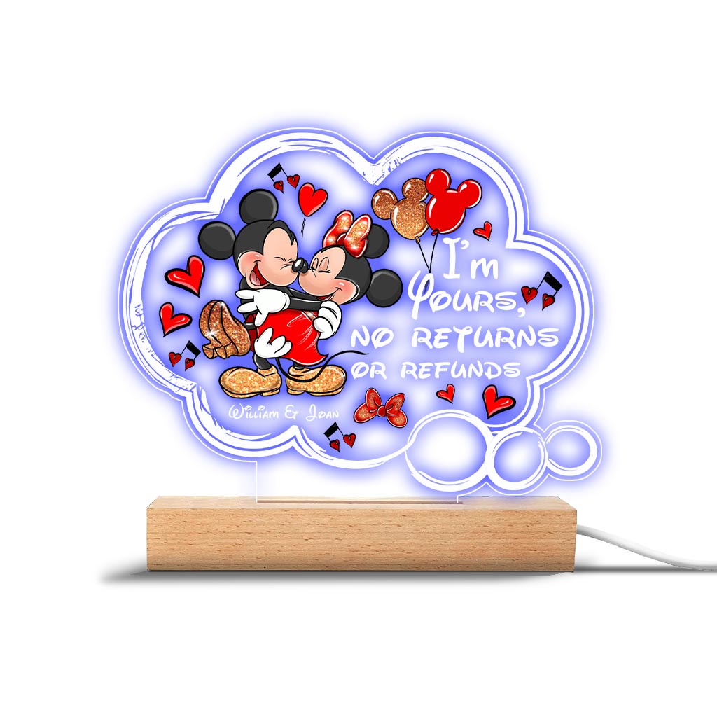 Personalized Mouse Shaped Plaque Light Base Unique Couple Gift