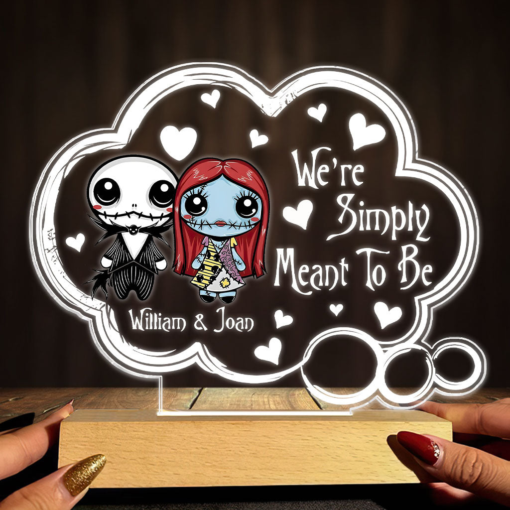 Personalized Nightmare Shaped Plaque Light Base Custom Couple Gift