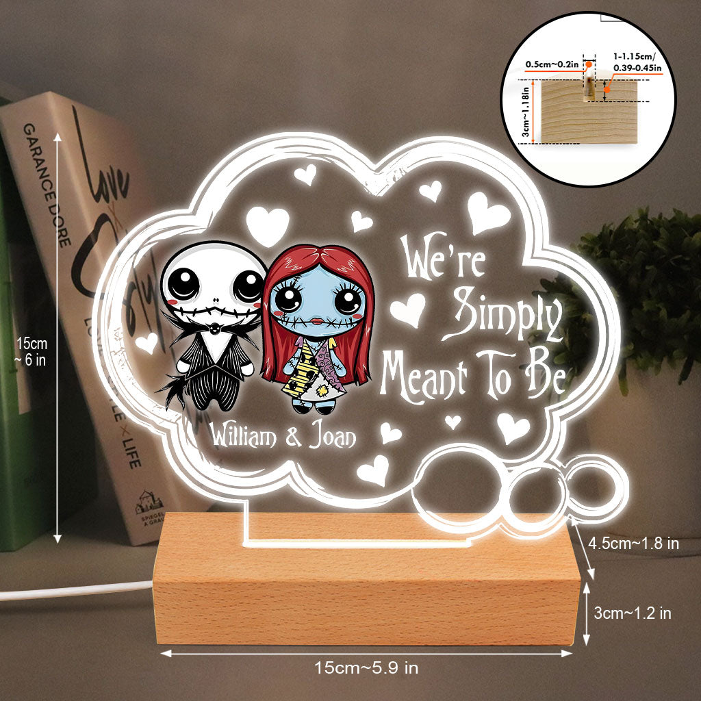 Personalized Nightmare Shaped Plaque Light Base Custom Couple Gift