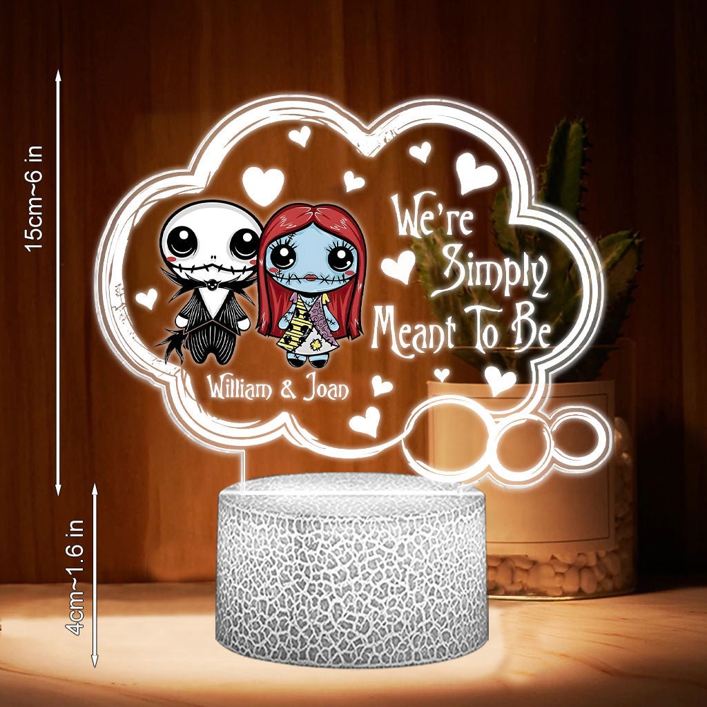 Personalized Nightmare Shaped Plaque Light Base Custom Couple Gift