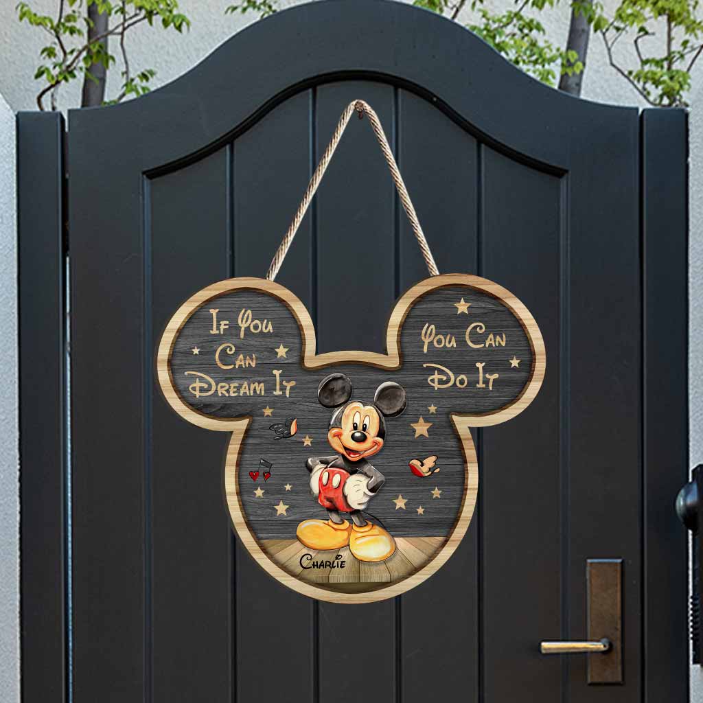 Personalized Mickey Mouse Wood Sign Custom Name Gift for Kids