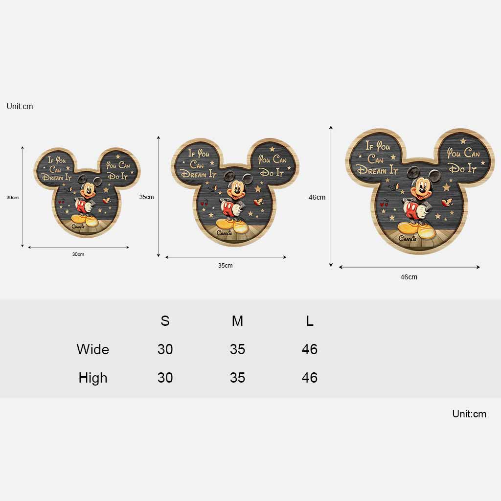 Personalized Mickey Mouse Wood Sign Custom Name Gift for Kids