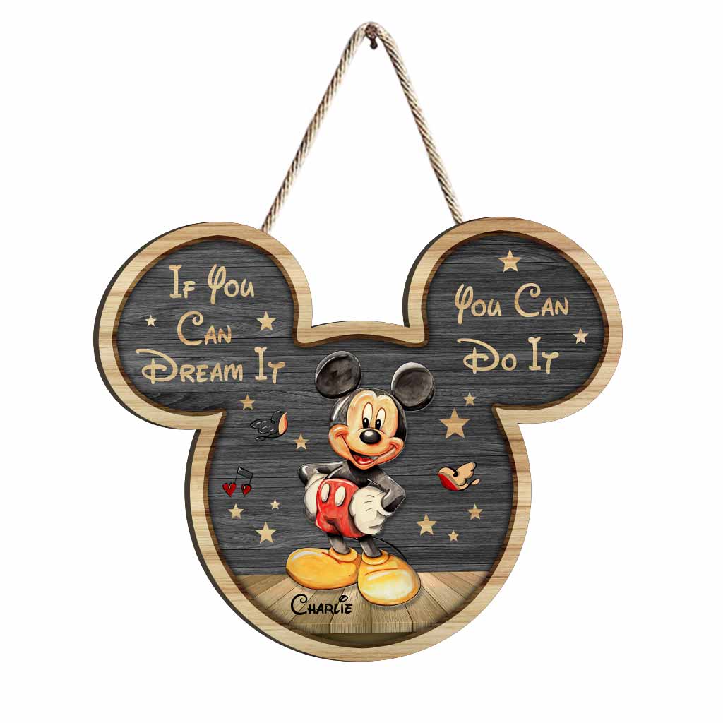 Personalized Mickey Mouse Wood Sign Custom Name Gift for Kids