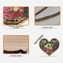 Load image into Gallery viewer, Personalized Heart Wood Sign with 3D Pattern Custom Gift for Kids
