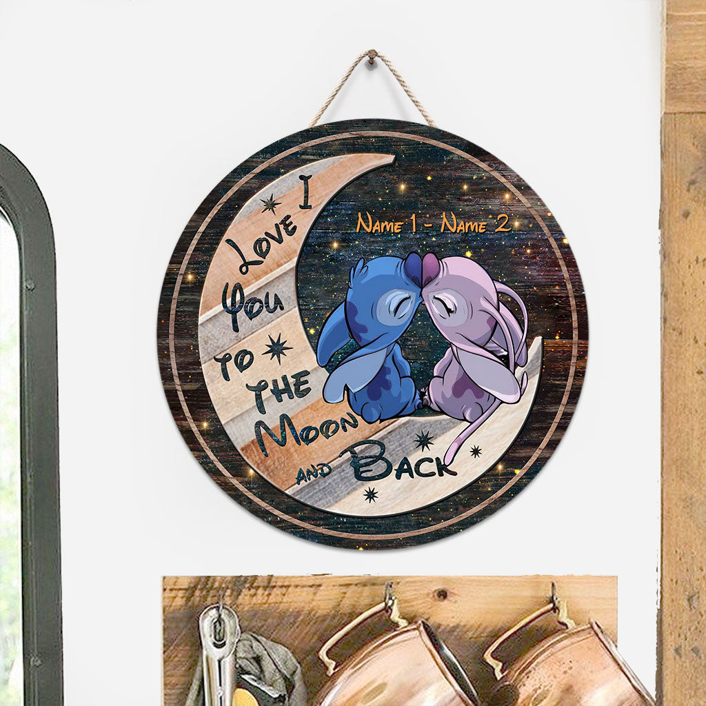 Personalized Round Wood Sign with 3D Print Gift for Couple