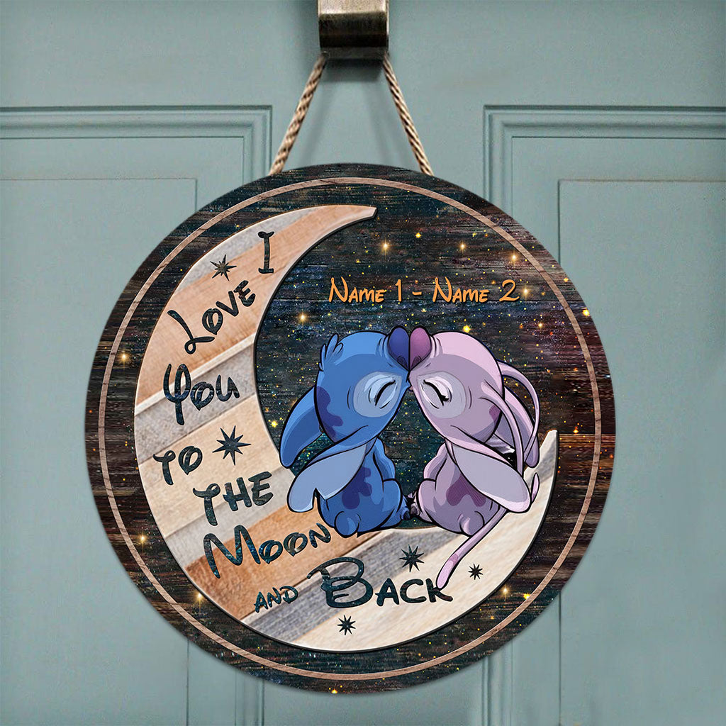 Personalized Round Wood Sign with 3D Print Gift for Couple