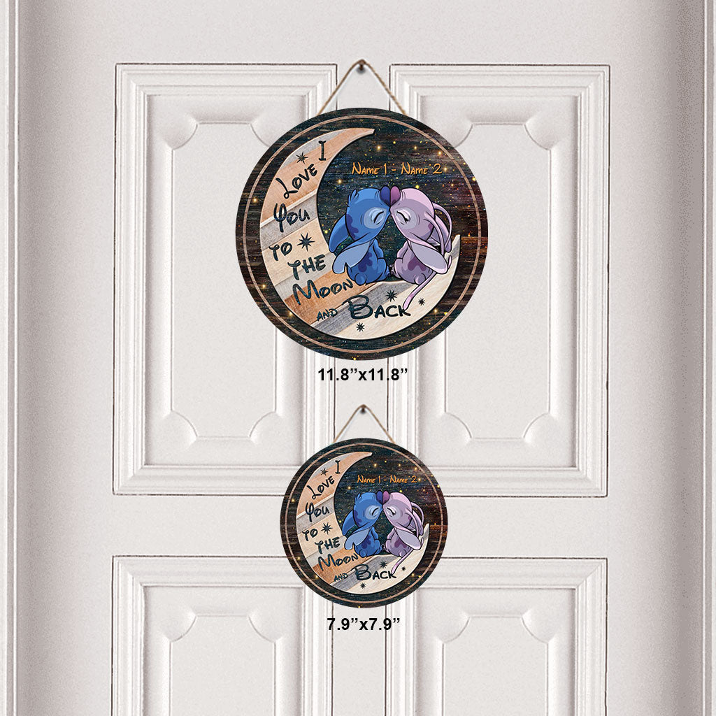 Personalized Round Wood Sign with 3D Print Gift for Couple