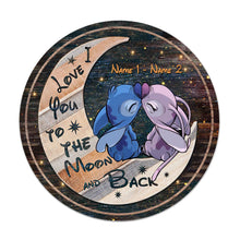 Load image into Gallery viewer, Personalized Round Wood Sign with 3D Print Gift for Couple
