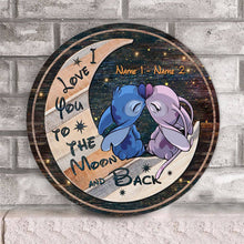 Load image into Gallery viewer, Personalized Round Wood Sign with 3D Print Gift for Couple
