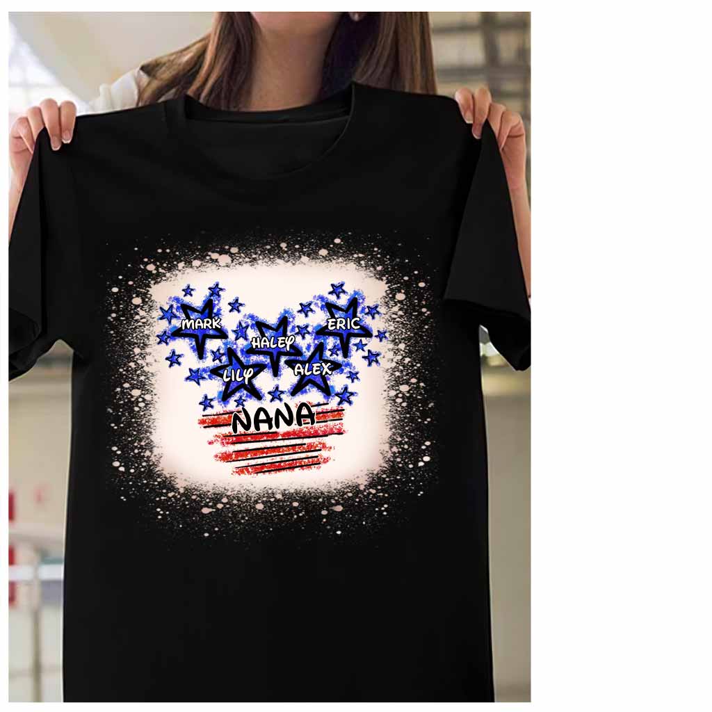 Personalized Independence Day T-shirt for Nana Custom Names Gift
