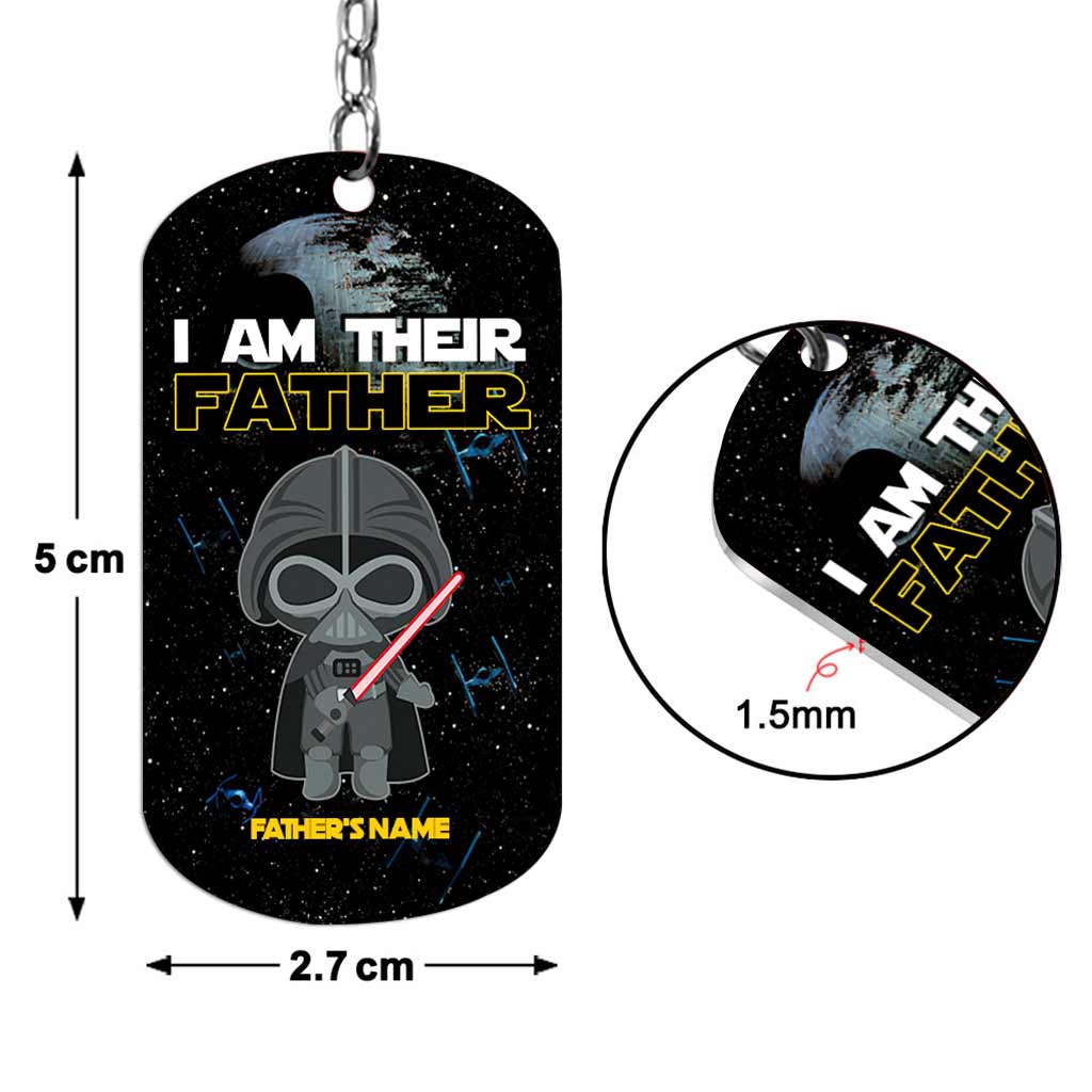 Personalized Stainless Steel Keychain I'm Their Father Gift for Dad