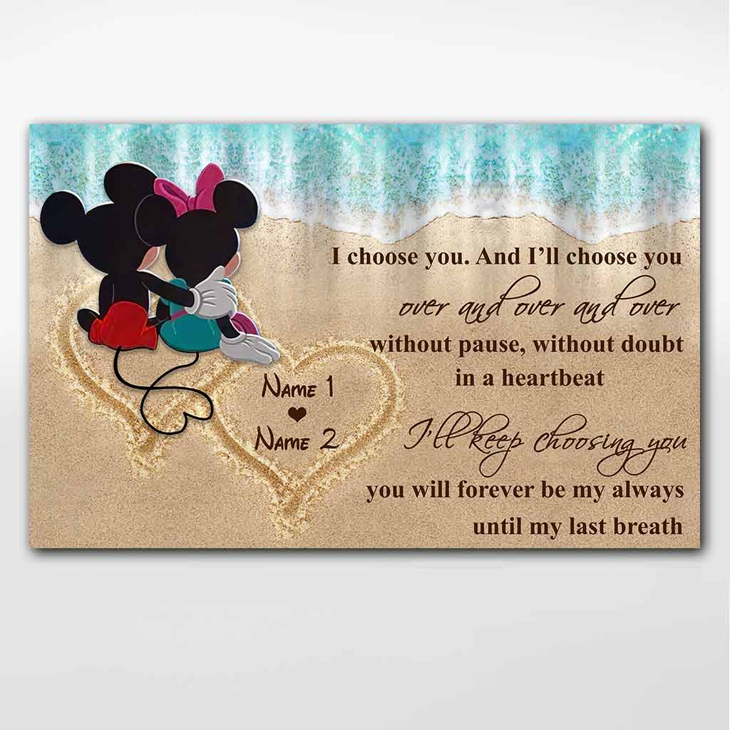 Personalized Love Canvas Poster Custom Couple Names Gift